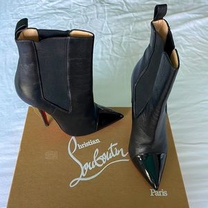 Christian Louboutin Authentic Leather boots With patent leather tip